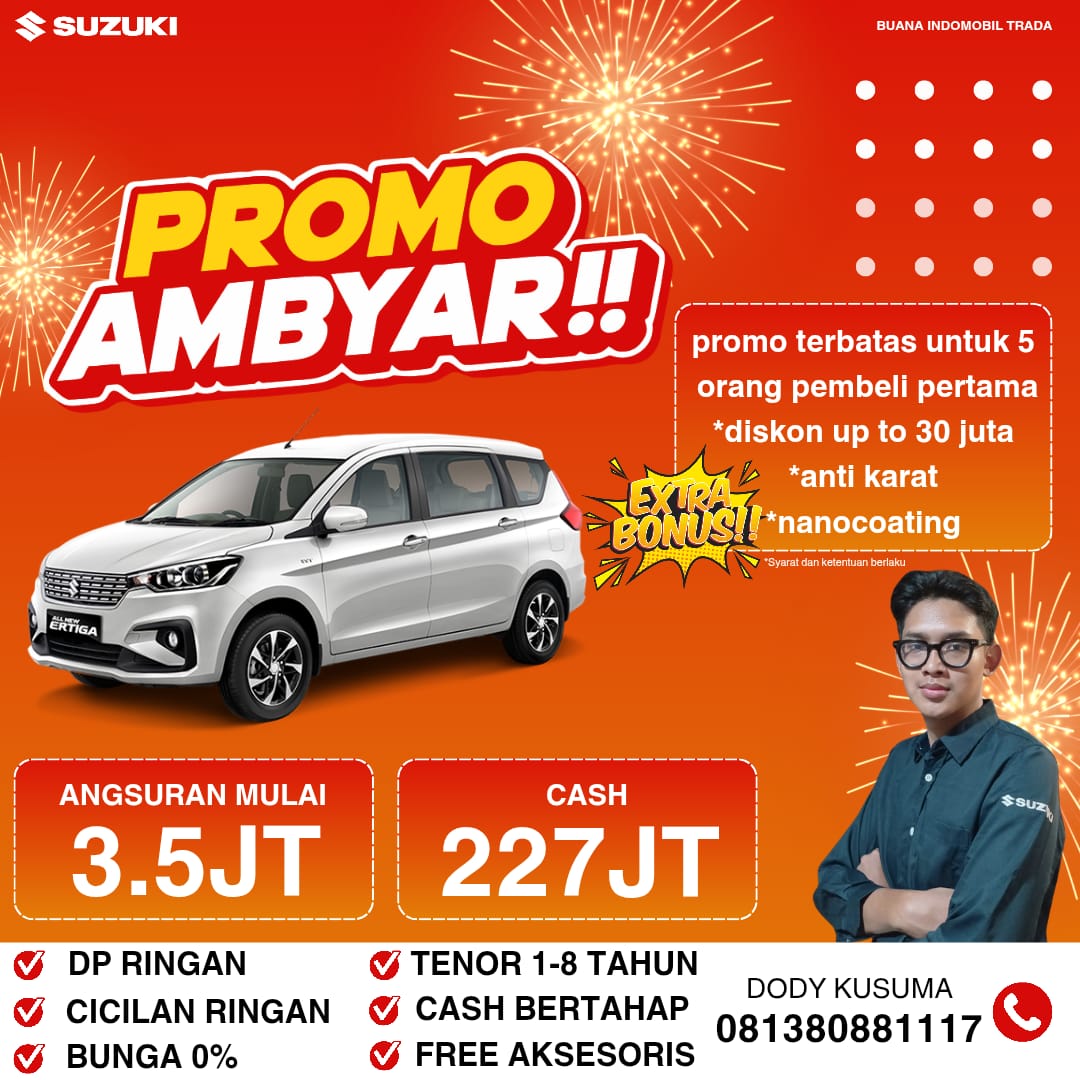 Promo Ambyar Suzuki Ertiga – Angsuran Mulai 3,5 Juta & Cash 227 Juta!