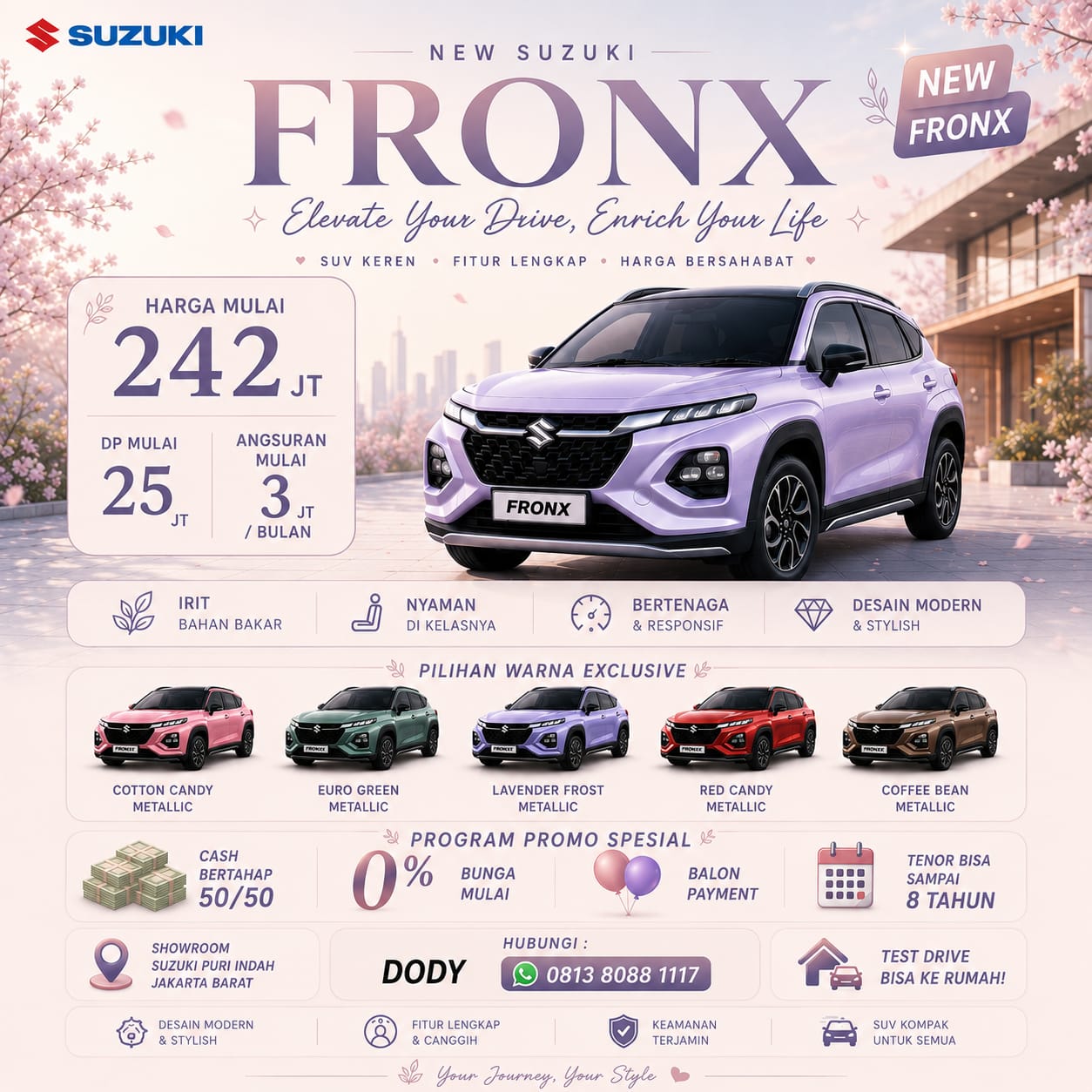 Promo New Suzuki Fronx – Harga Mulai 242 Juta, DP 25 Juta & Angsuran 3 Jutaan!